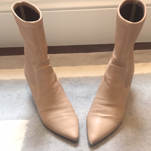 Stuart Weitzman beige stretch leather booties - Picture 2 of 7
